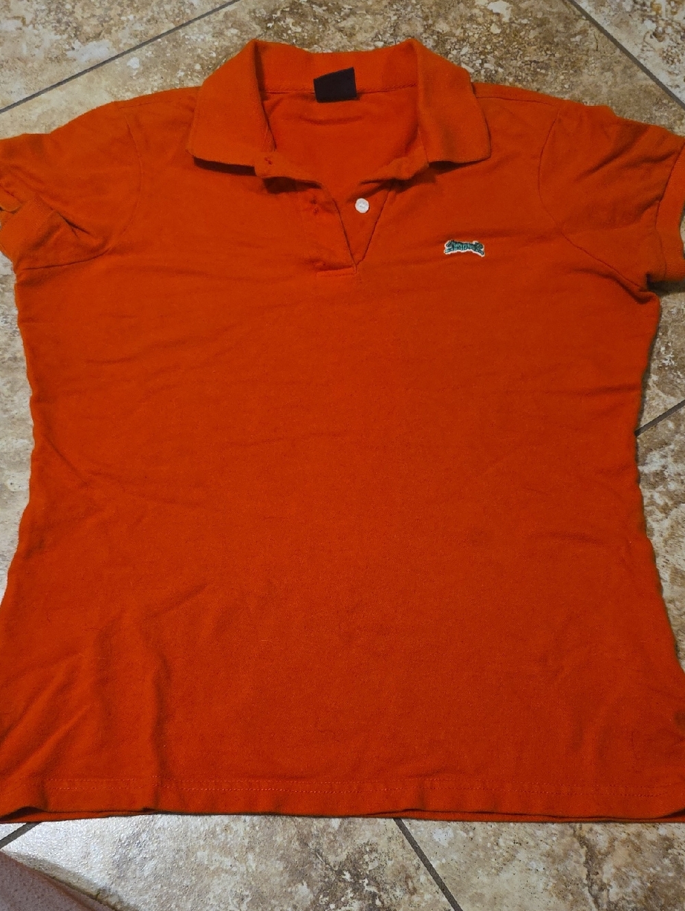 ✨ VINTAGE 90s Le Tigre Classic Polo Shirt - Bright Orange - Women’s M ✨